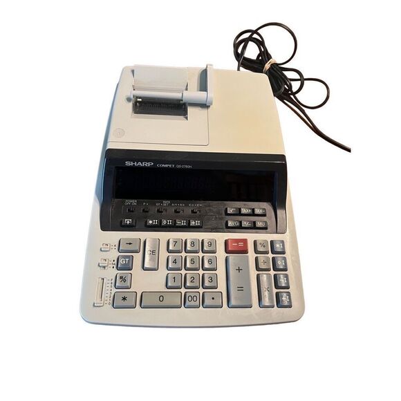 Electronic Calculator, Sharp Compet QS-2760H Printing, Grey, Works - Picture 1 of 4